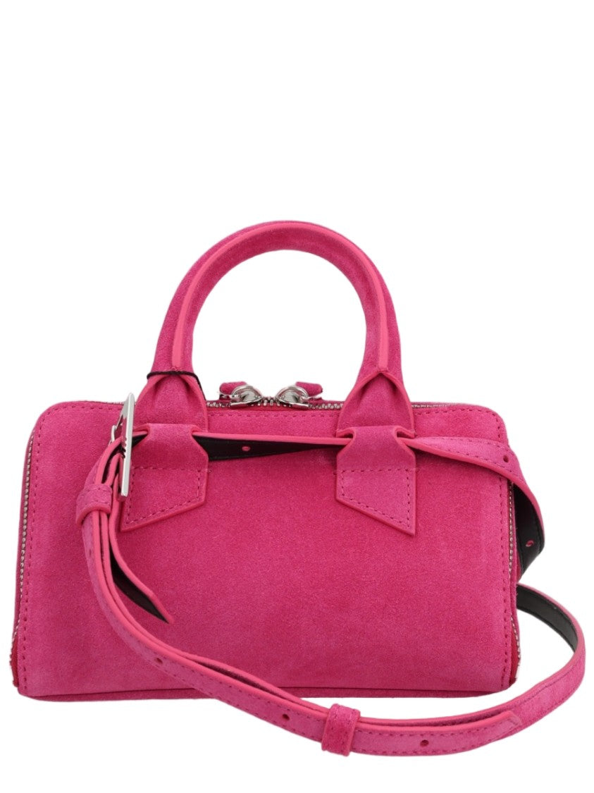 The Attico Rectangular Suede Handbag With Versatile Carrying Options