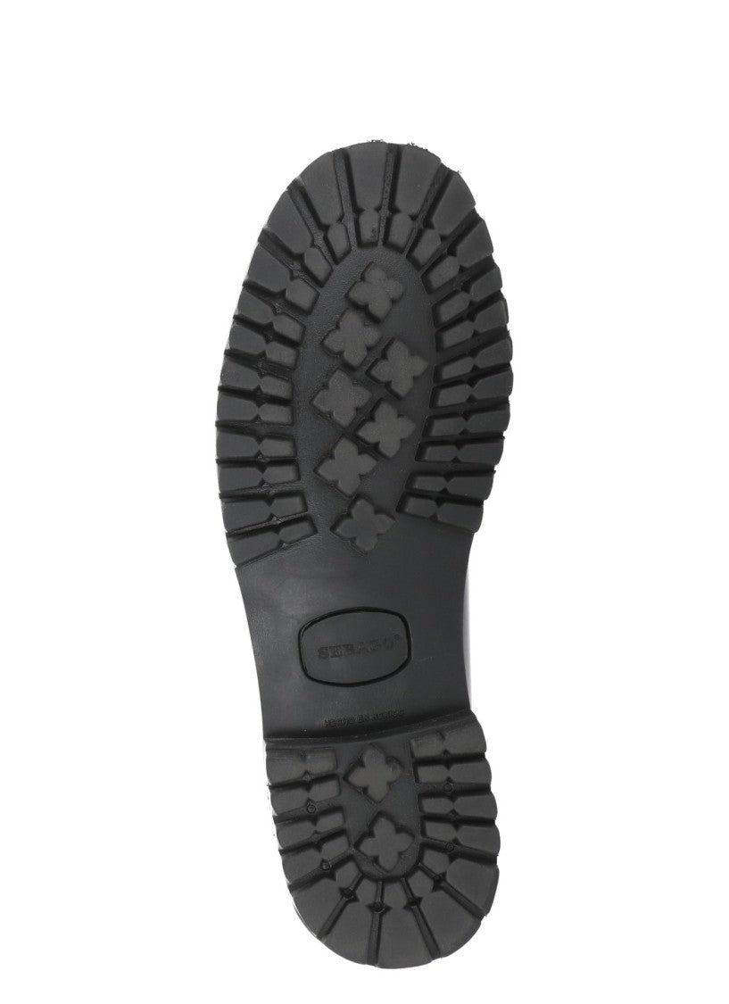 Sebago Black Patent Leather Commando Loafers