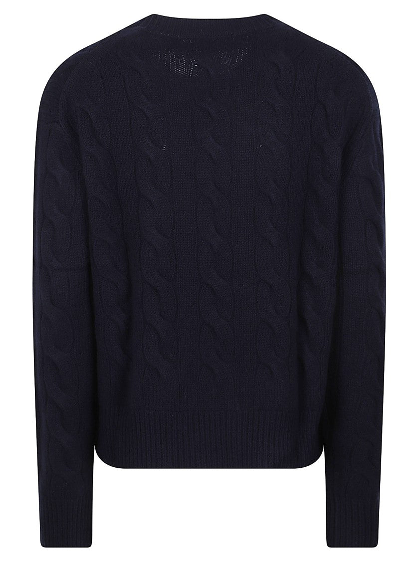 Polo Ralph Lauren Cropped Cable Knit Ribbed Long-Sleeve Sweater