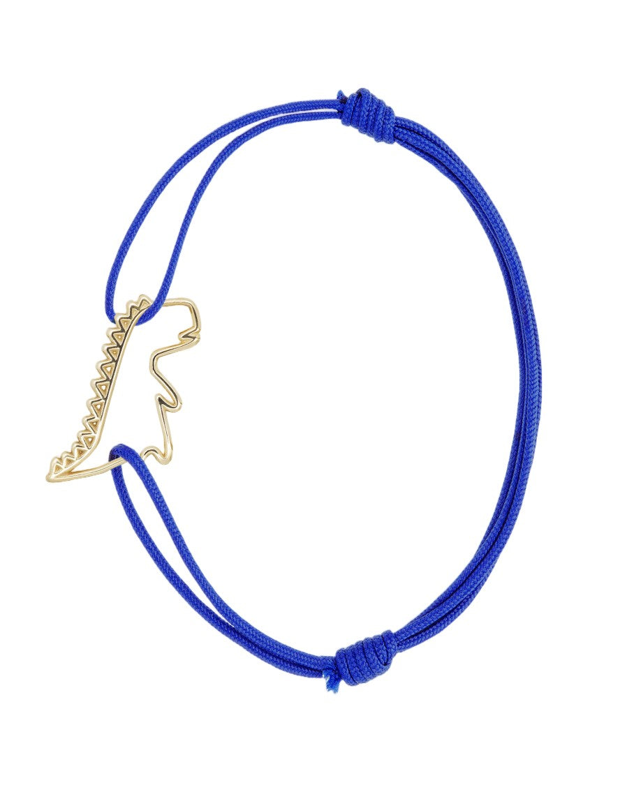 Aliita Blue Dino Puro 9K Gold Cotton Bracelet