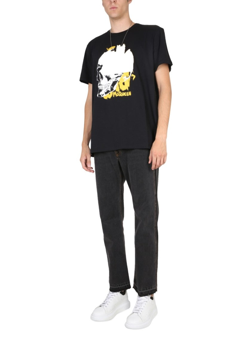 Alexander Mcqueen Raw Cut Hem Black Jeans