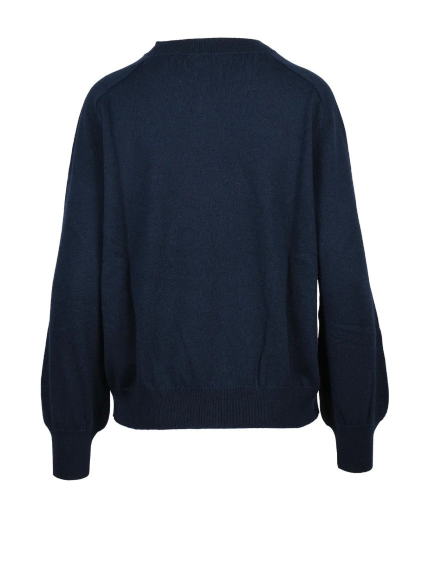 Ballantyne Cashmere Crew Neck Pullover With Puff Sleeves
