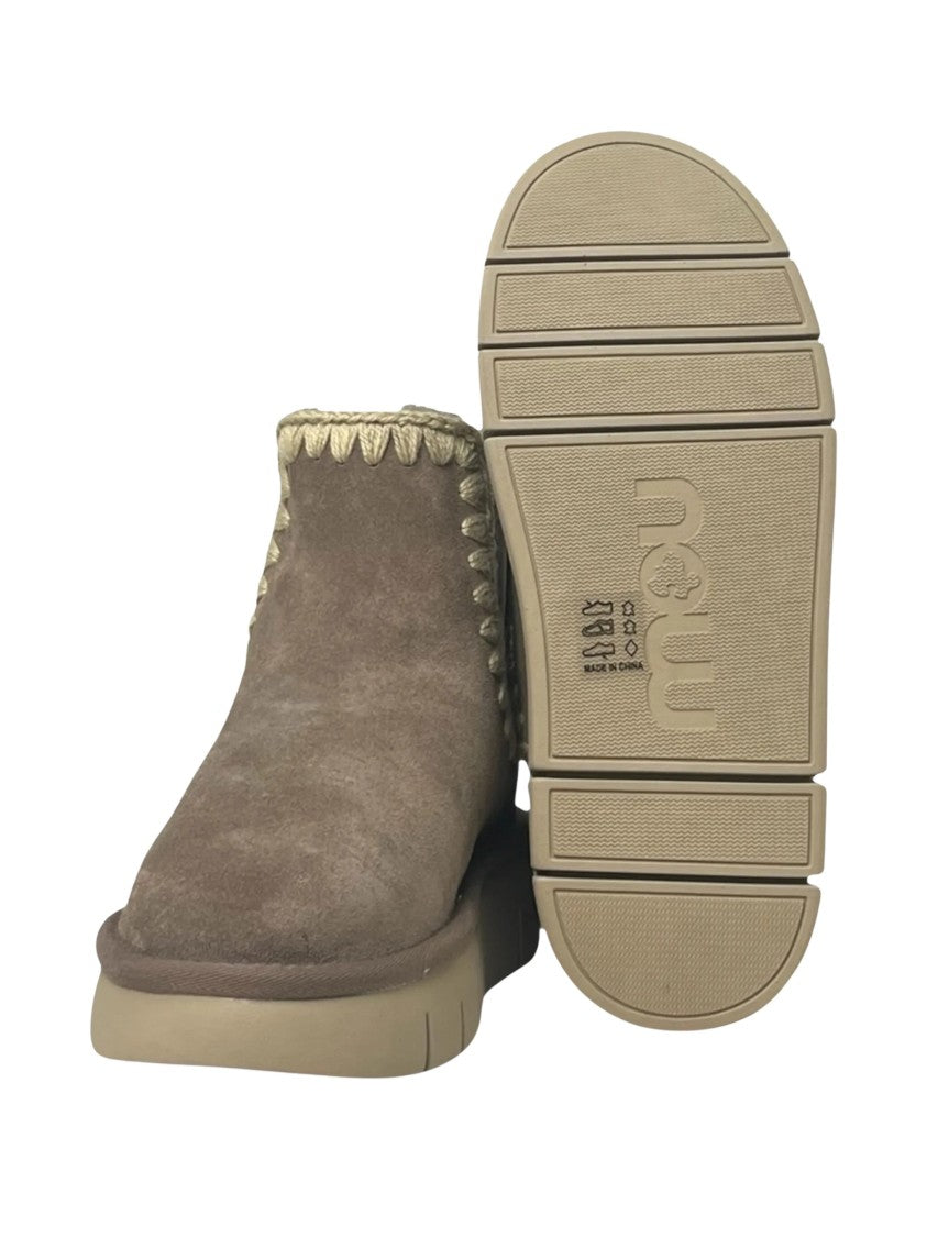 Mou Brown Bounce Suede Platform Ankle Boots