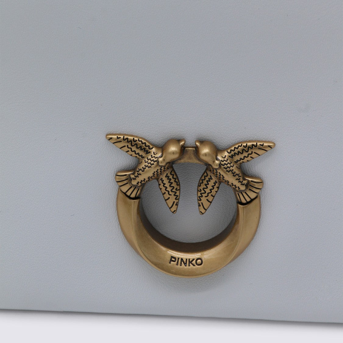 Pinko Rectangular White Bag With Gold-Tone Clasp