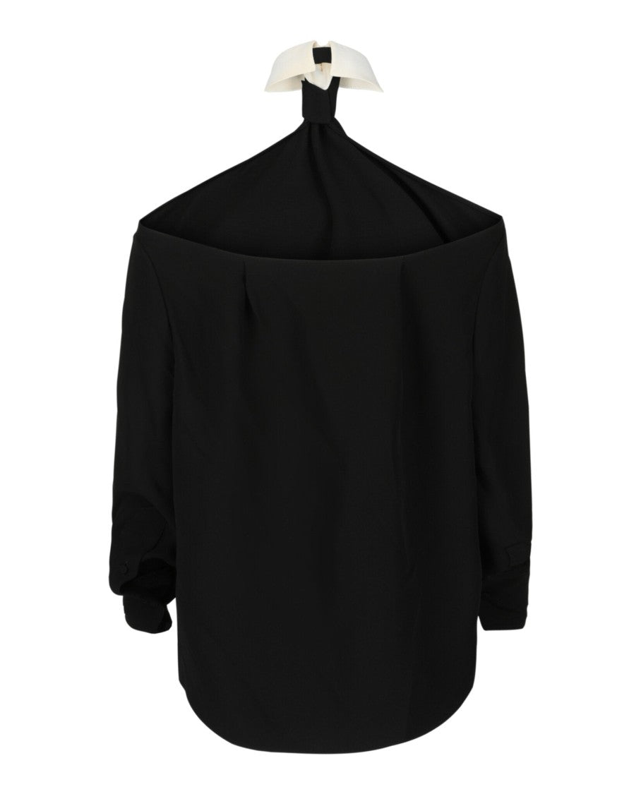 Valentino Crepe Couture Blouse With Necktie Detail