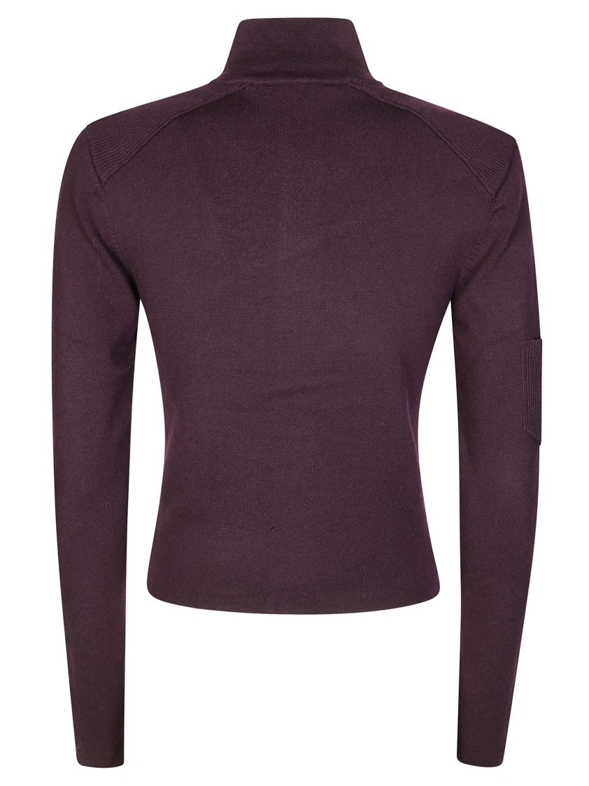 Victoria Beckham Long-Sleeved Top With High Neckline And Fitted Silhouette