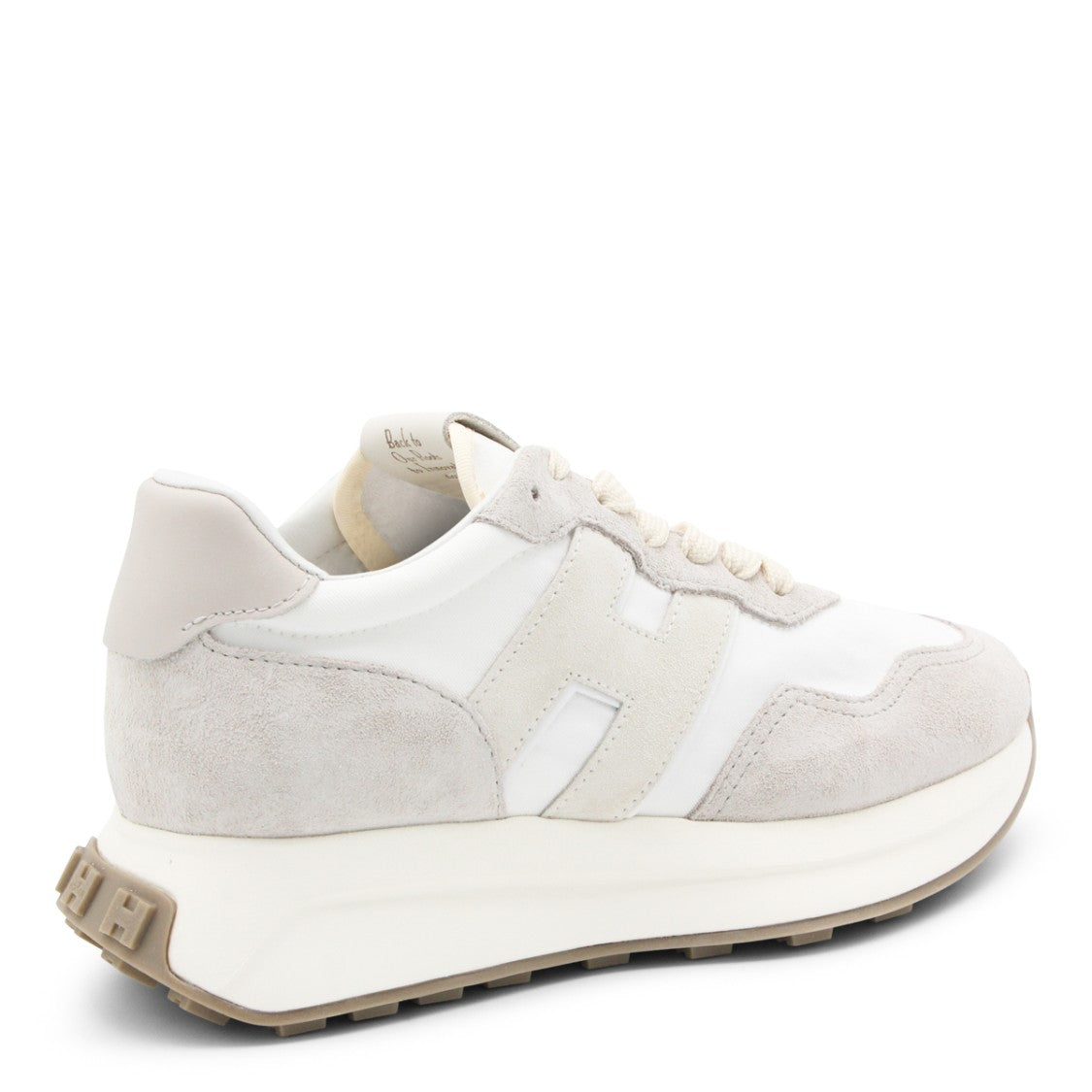 Hogan White And Beige Leather Sneakers