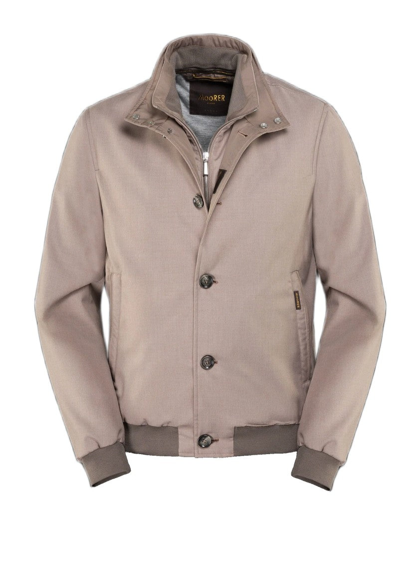 Moorer Double Collar Technical Bomber Jacket With Detachable Inner