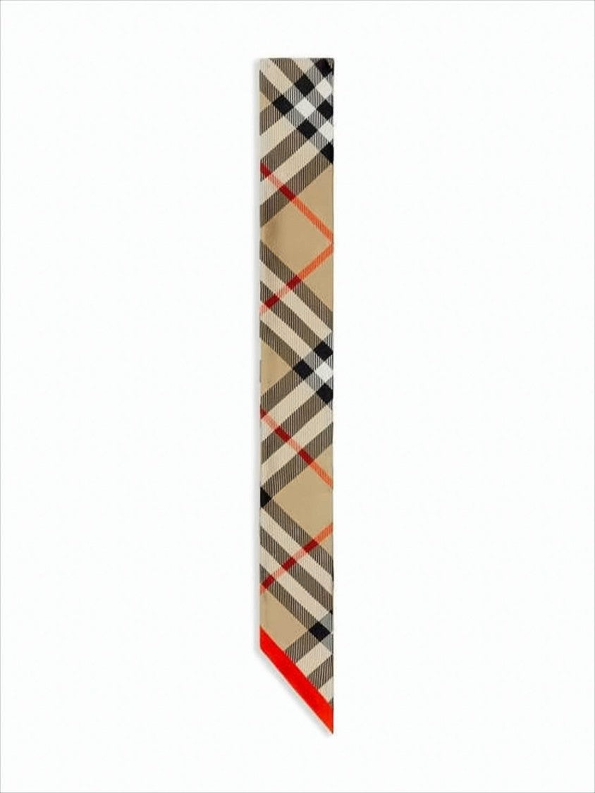 Burberry Check Pattern Silk Scarf