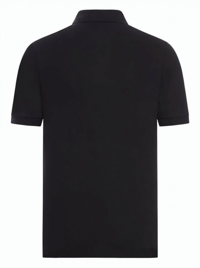 Stone Island Tailored Black Polo Shirt With Ribbed Collar And Subtle Logo