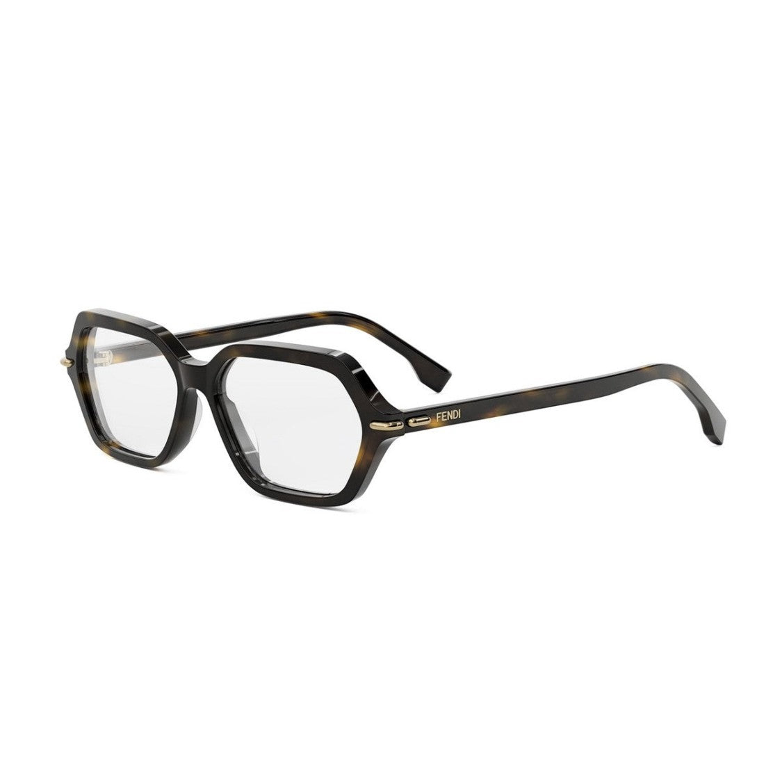 Fendi Havana Selleria Acetate Geometric Sunglasses