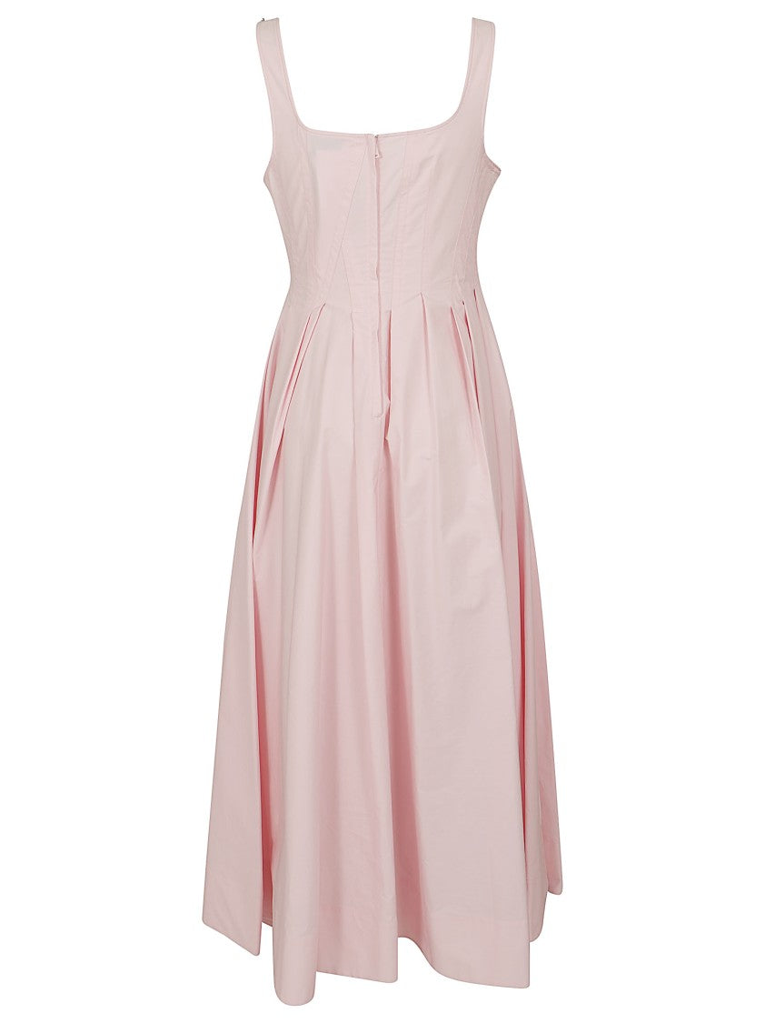 Max Mara Candy Pink Maxi Dress With Square Neckline