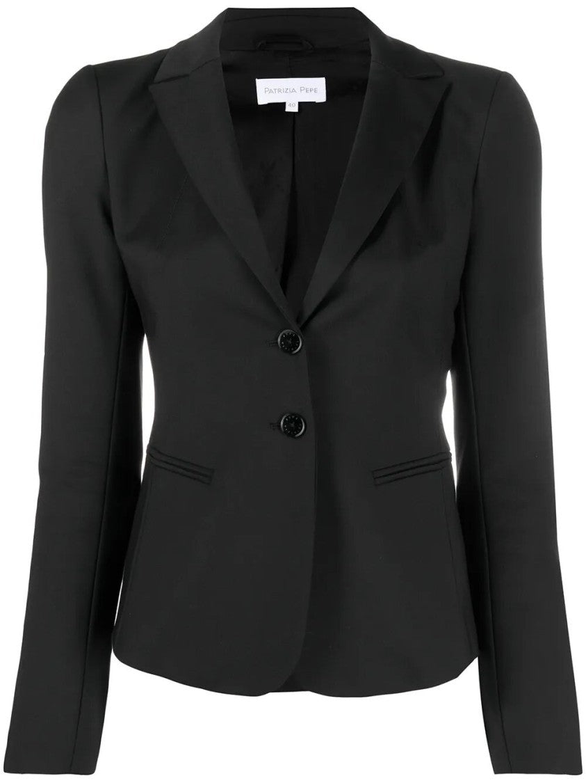 Patrizia Pepe Single-Breasted Tailored Jacket With Bow Detail