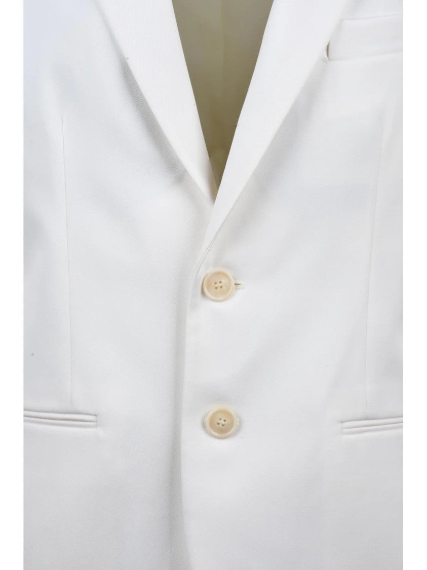 Victoria Beckham White Wool-Blend Double-Breasted Jacket