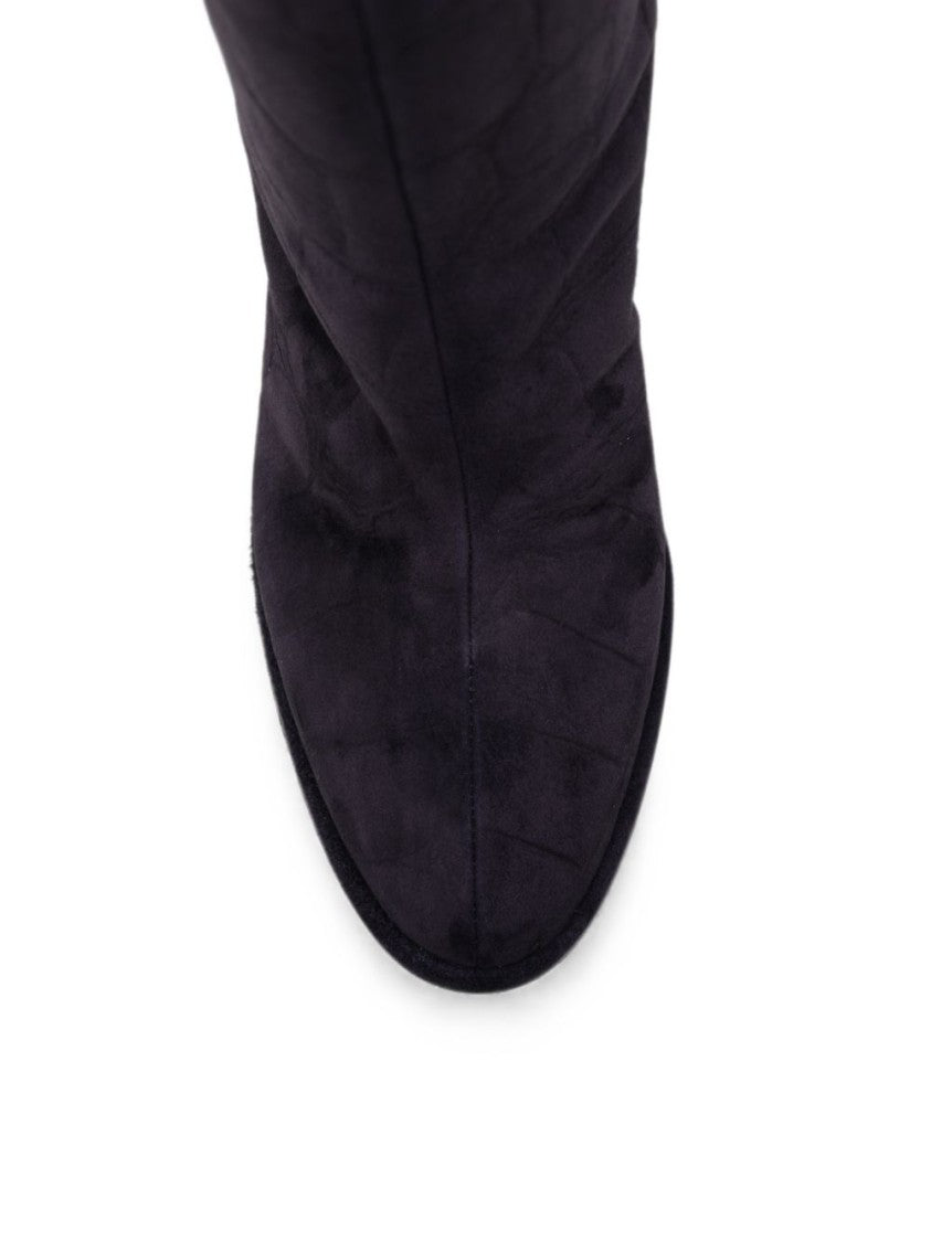 Le Silla Croc-Effect Suede Boots - Blue