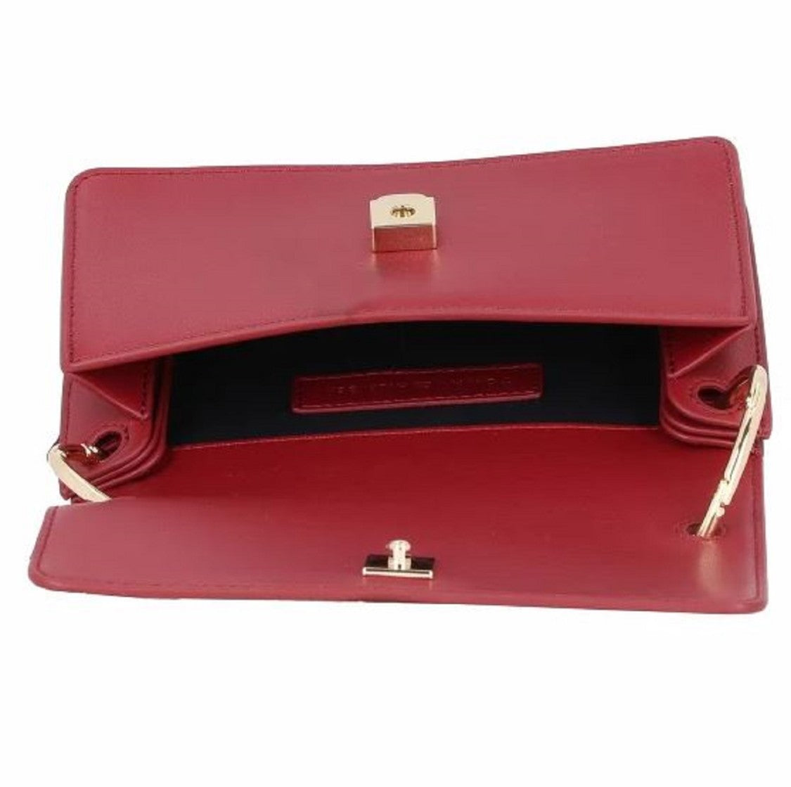 Tommy Hilfiger Compact Red Shoulder Bag Monogram Gold