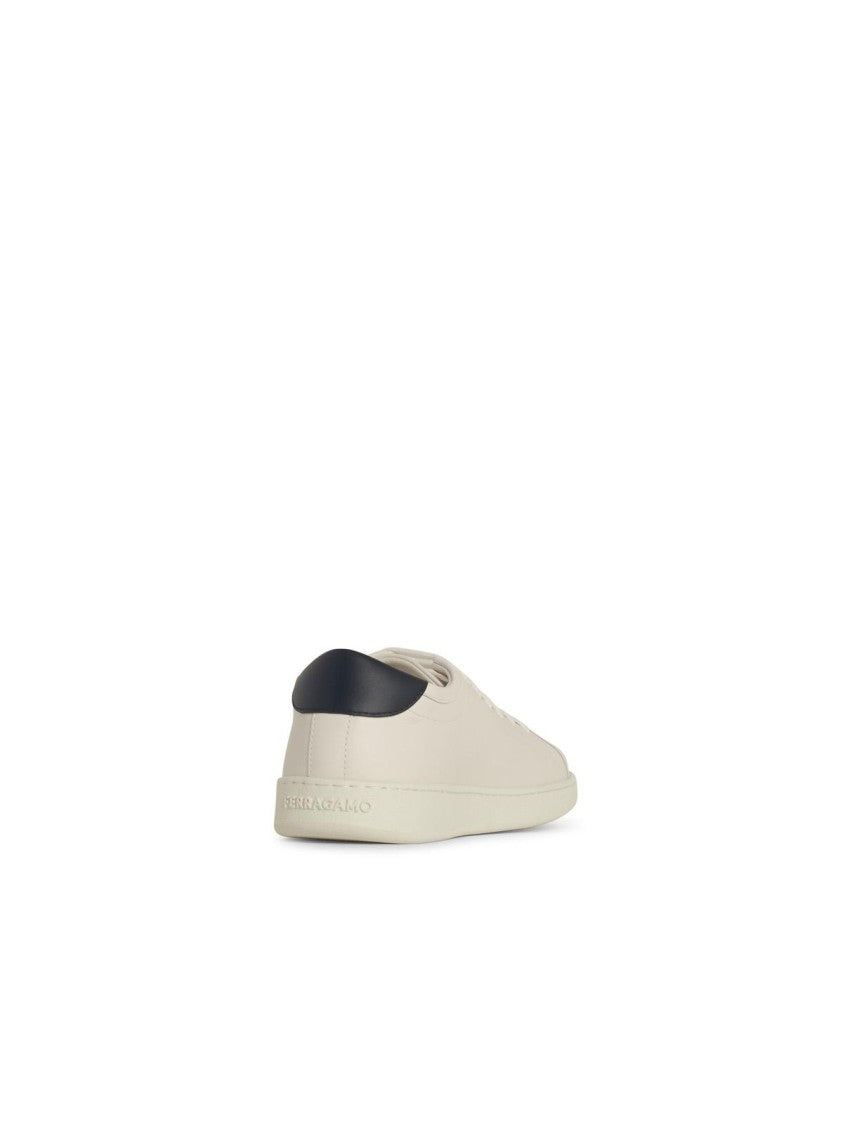 Salvatore Ferragamo Brandy' White Leather Sneakers
