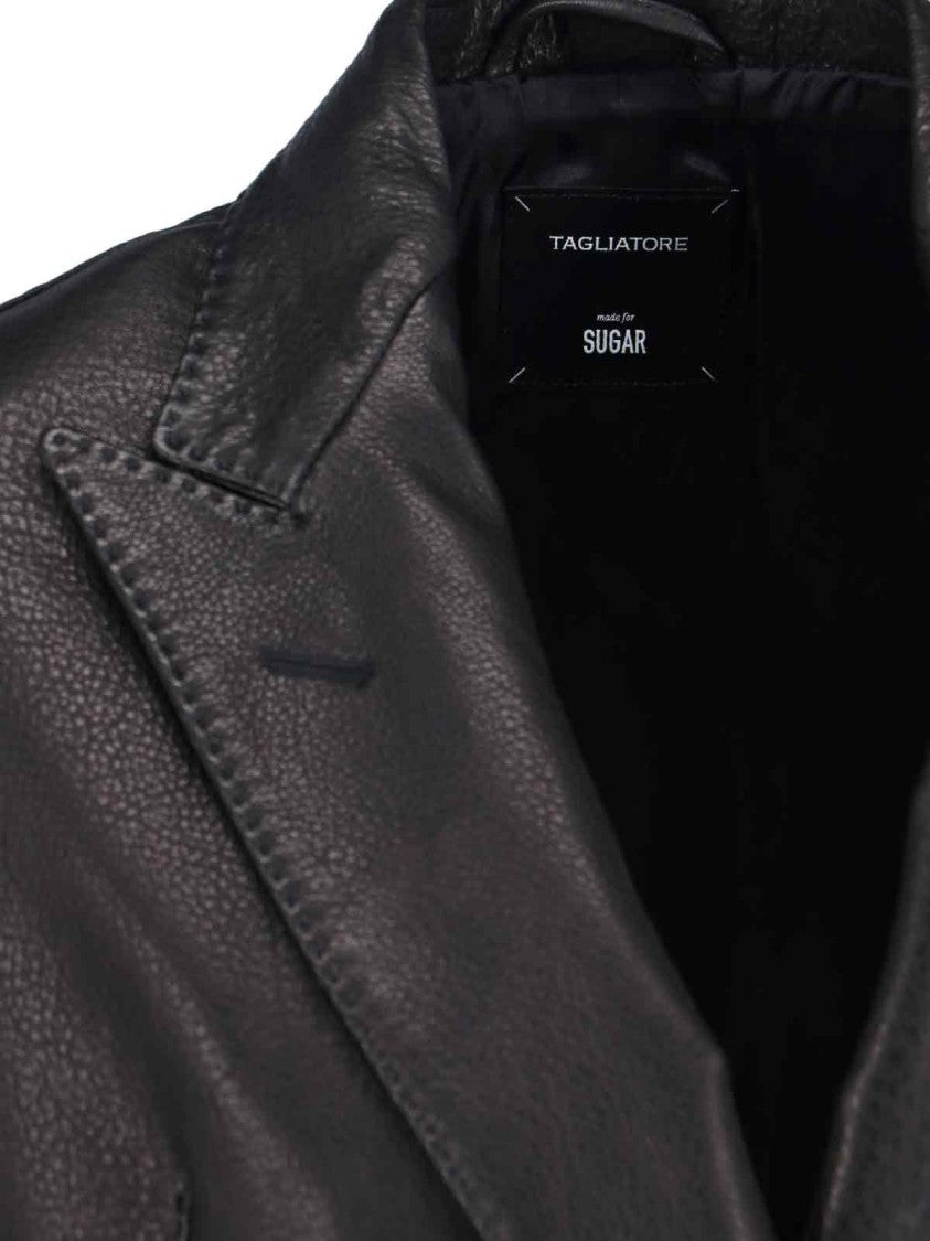 Tagliatore Tailored Black Jacket With Classic Collar And Minimalist Design