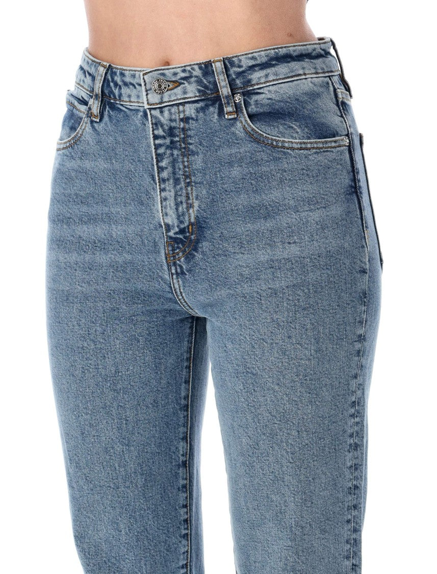 Frame High Waisted Long Straight Leg Jeans