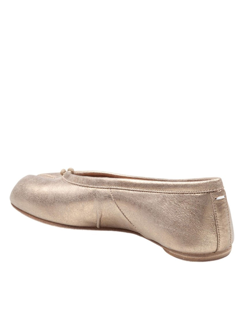 Maison Margiela Gold Metallic Leather Tabi Ballerina