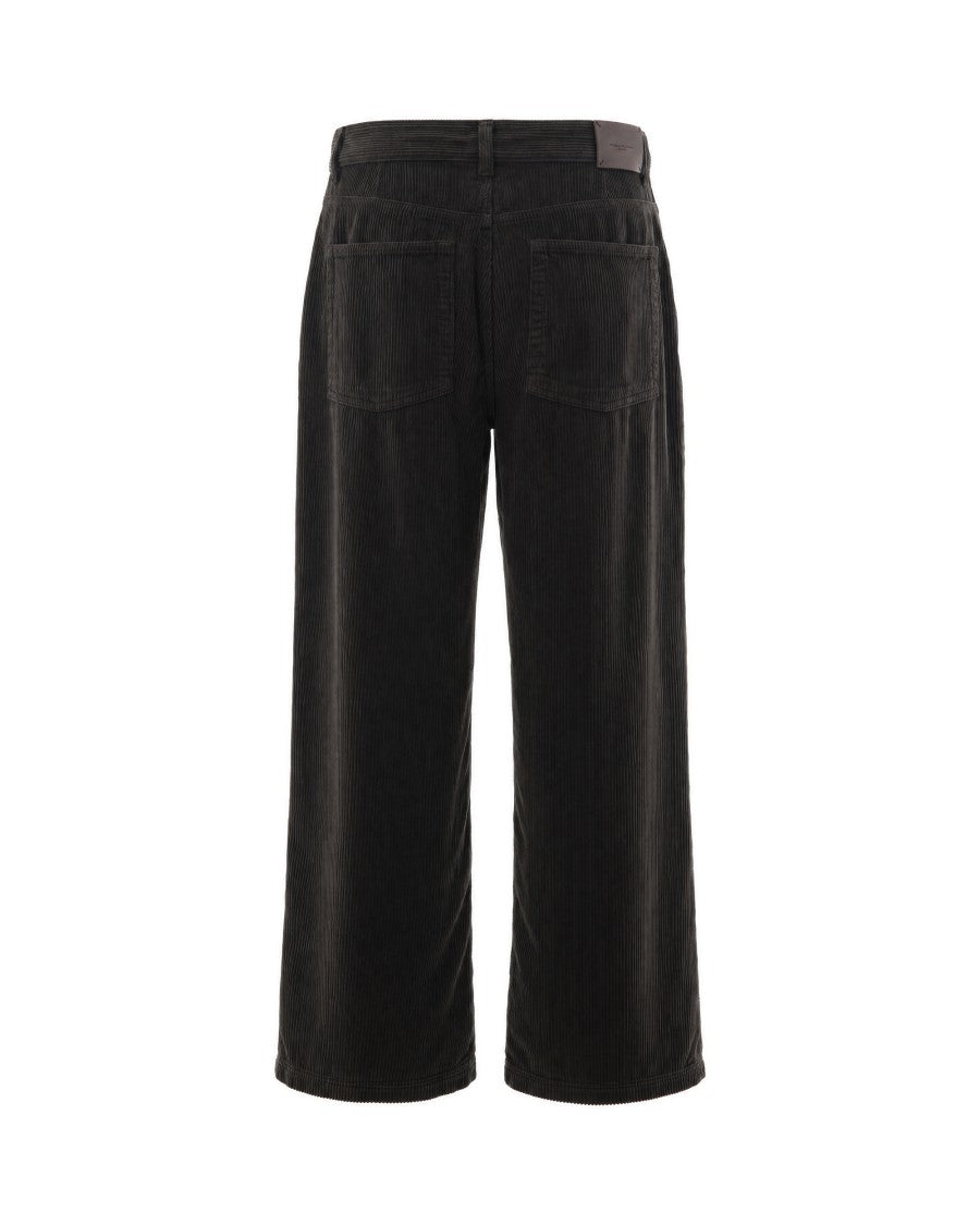 Paolo Pecora Brown Corduroy Straight-Leg Pants
