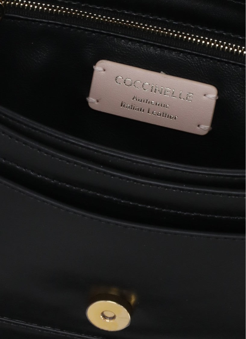 Coccinelle Sleek Medium Leather Handle Bag With Removable Shoulder Strap