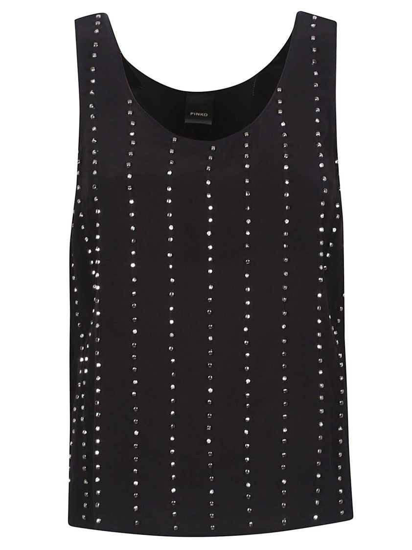 Pinko Tessa Scoop Neck Viscose Tank Top