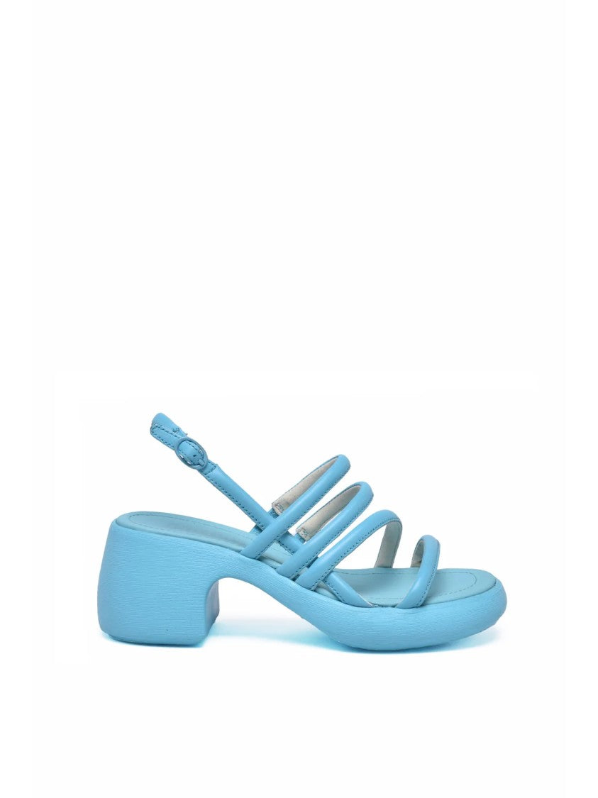 Camper Thelma Light Blue Chunky Heel Ankle Strap Sandals