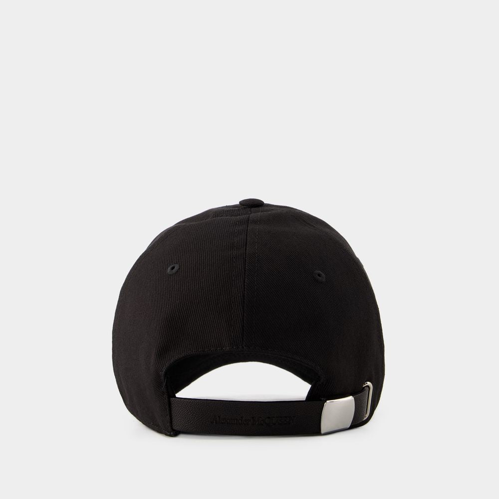 Alexander Mcqueen Varsity Skull Cap - Cotton - Black/Ivory