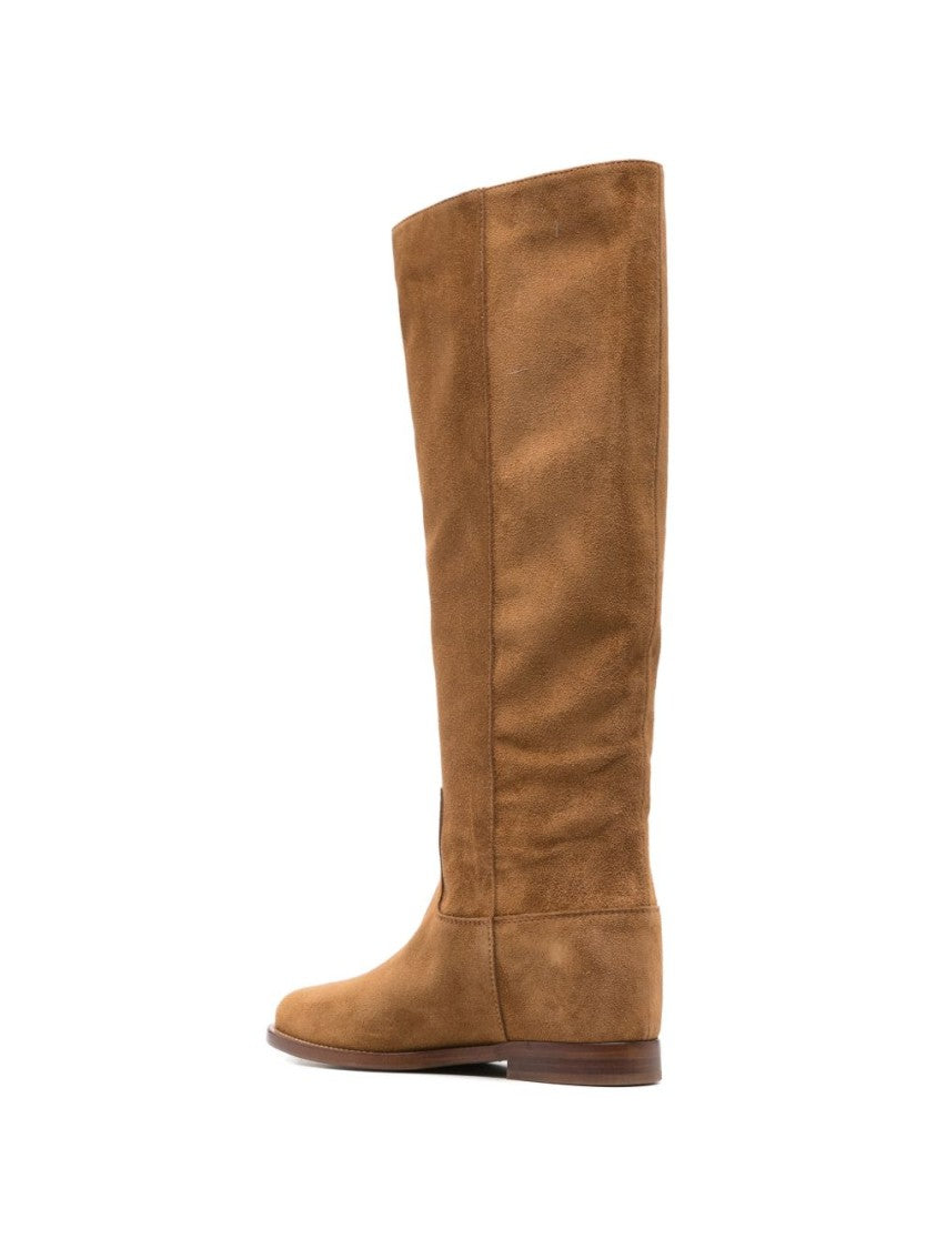 Via Roma 15 Tall Velour Fringe Pointed Boots