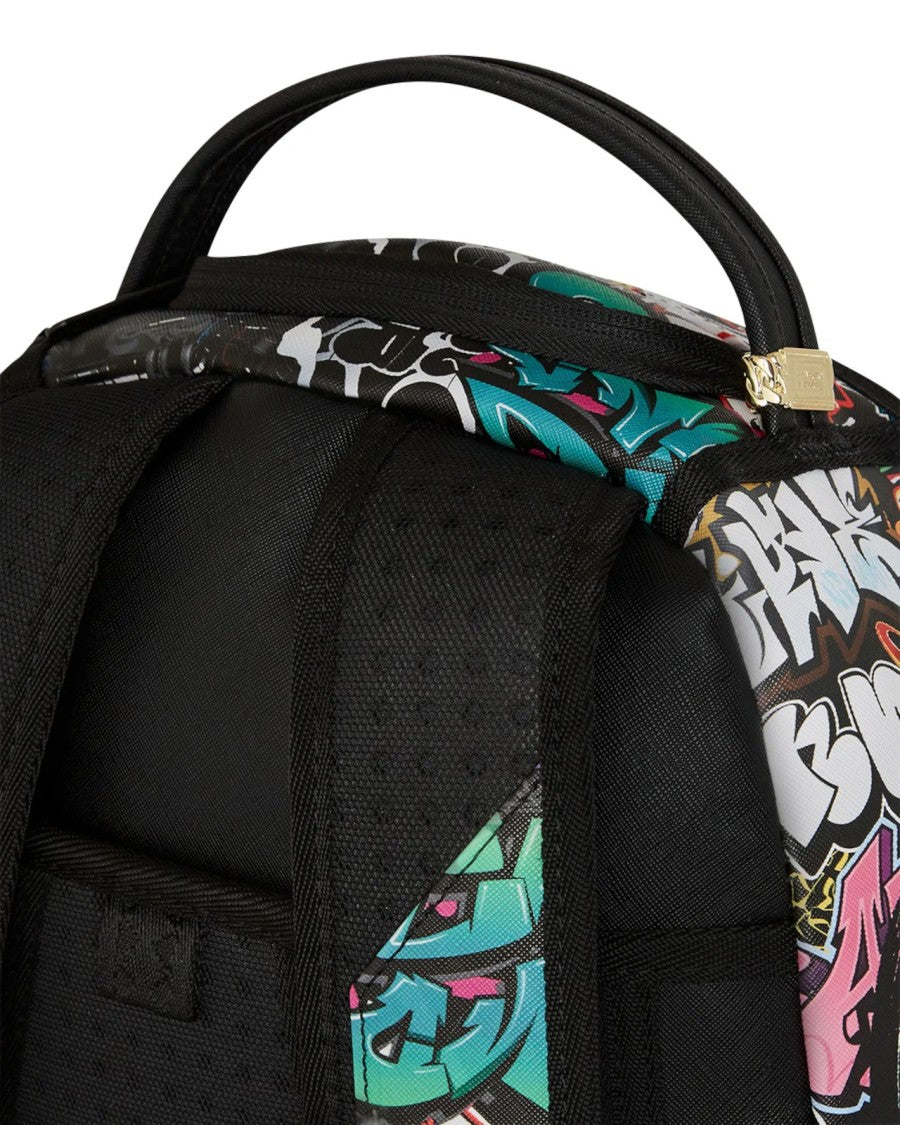 Sprayground Graffiti-Inspired Versatile Black Backpack With Ergonomic Design