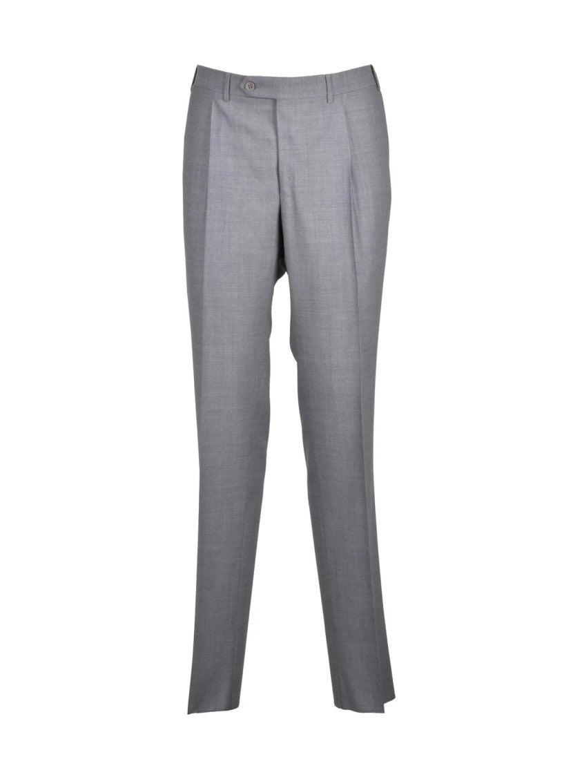 Canali Grey Sartorial Wool Men Suit