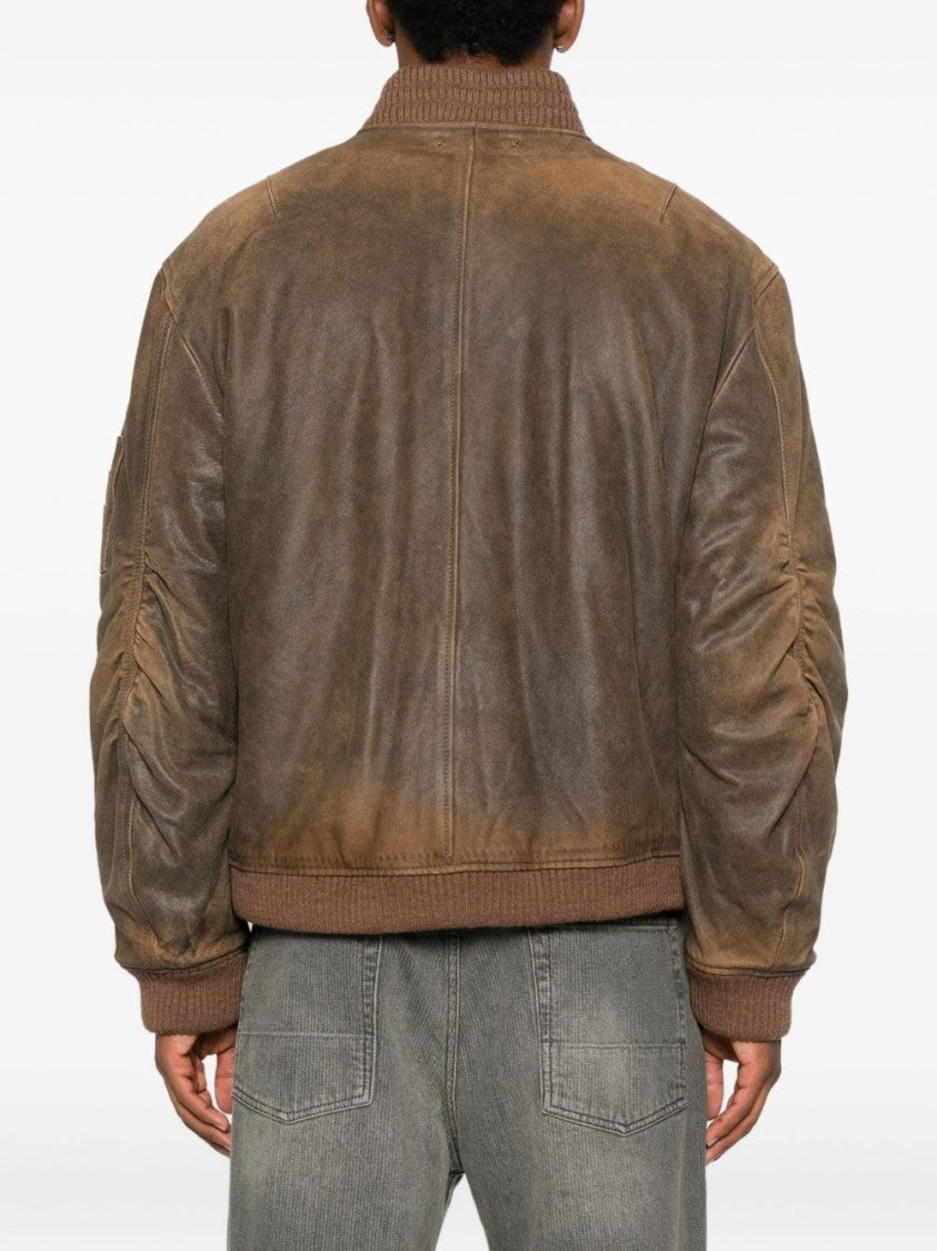 Golden Goose Rich Brown Lamb Leather Vintage Jacket