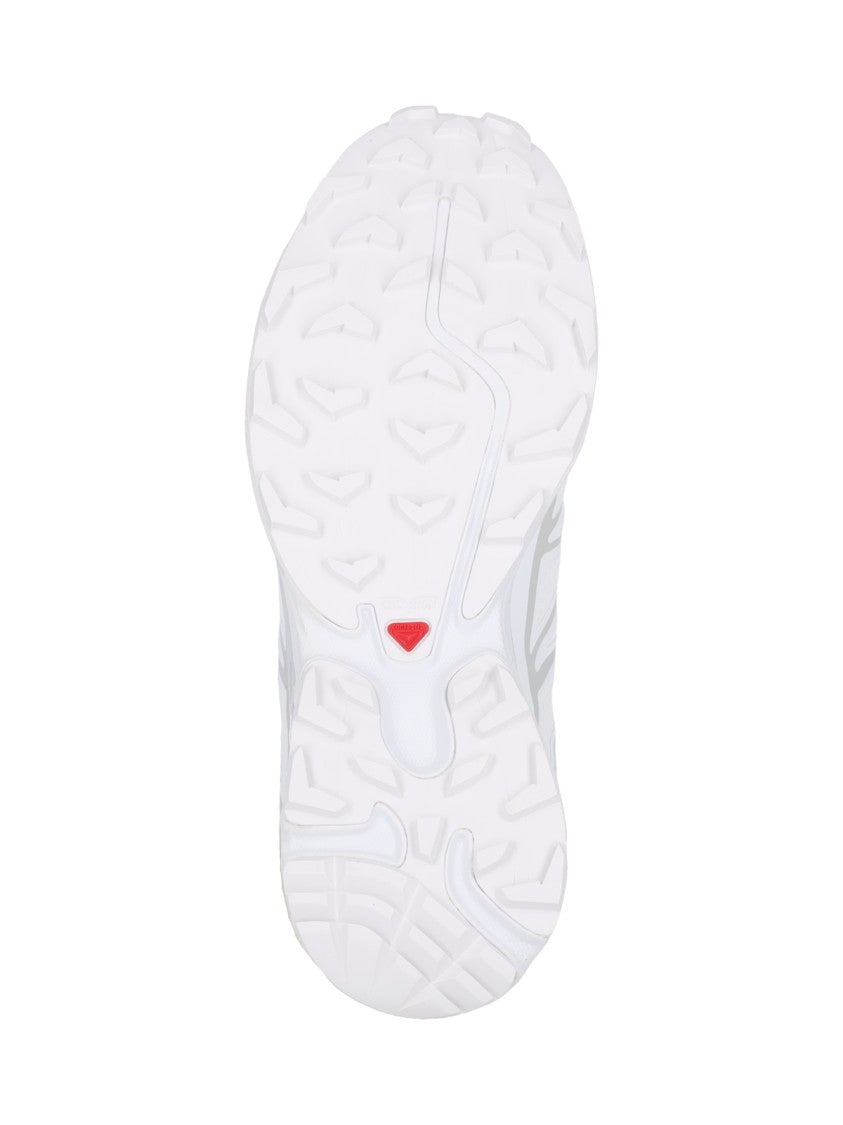 Salomon White Fabric And Grey Mesh Xt-6 Sneakers
