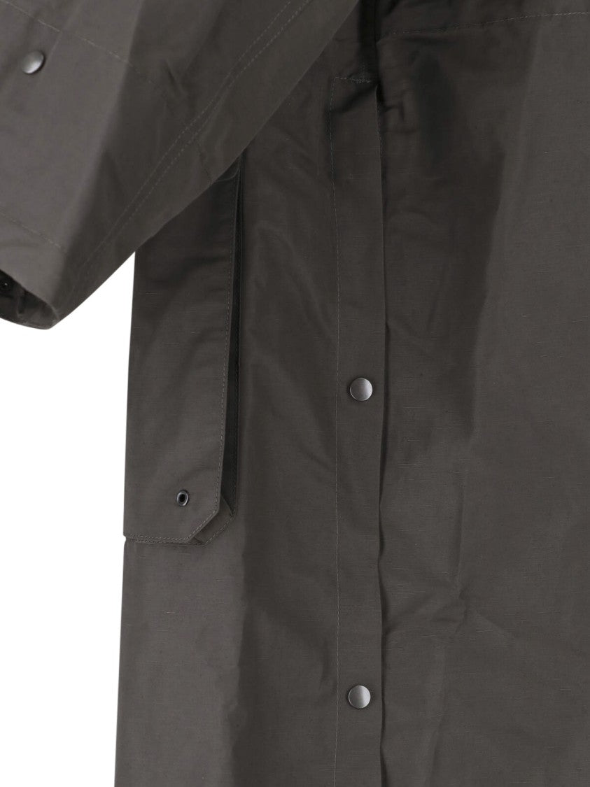 Lemaire Brown Long Straight Utilitarian Hooded Jacket