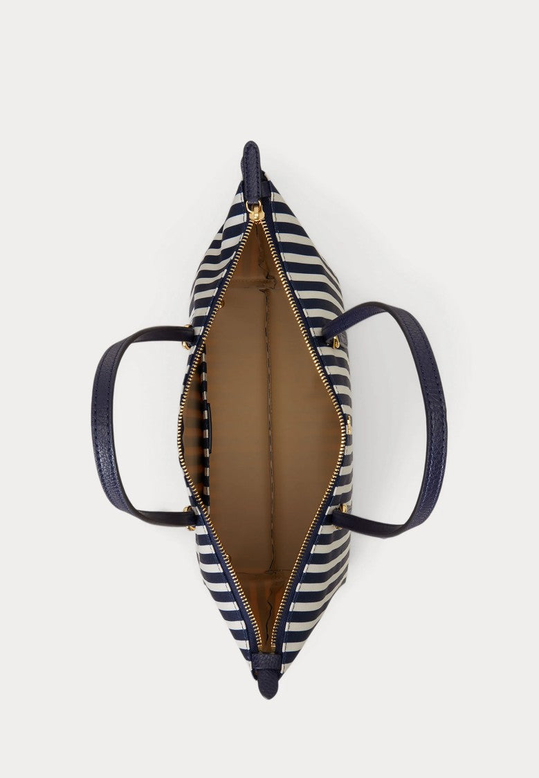 Lauren Ralph Lauren Vertical Navy And White Striped Tote Bag
