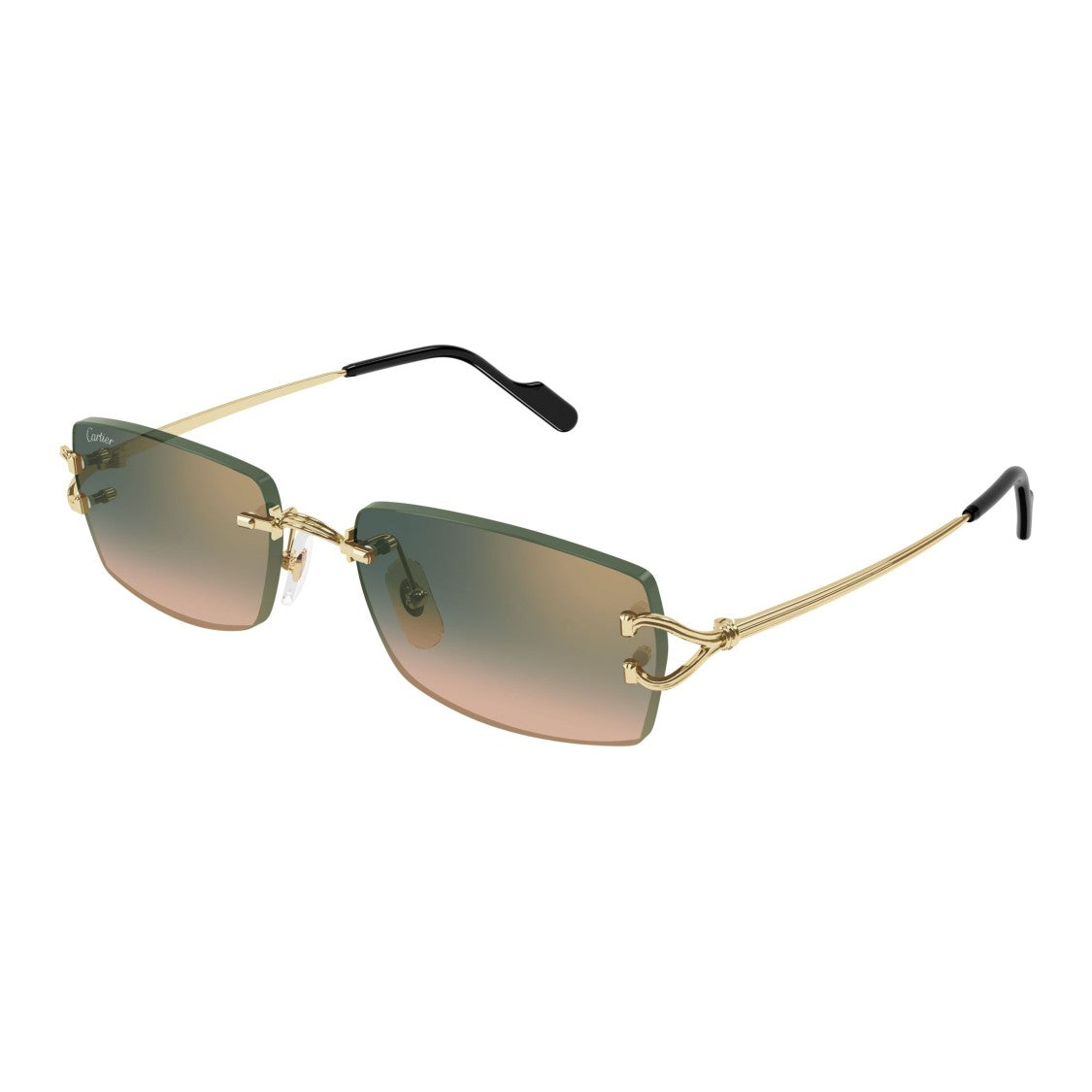 Cartier Rimless Sunglasses With Rectangular Gradient Lenses
