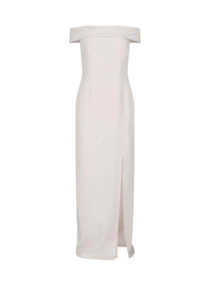 Polo Ralph Lauren Off-The-Shoulder White Maxi Dress