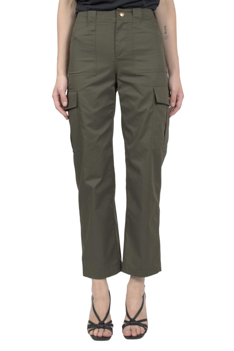Céline Forest Green Cotton-Blend Cropped Pants