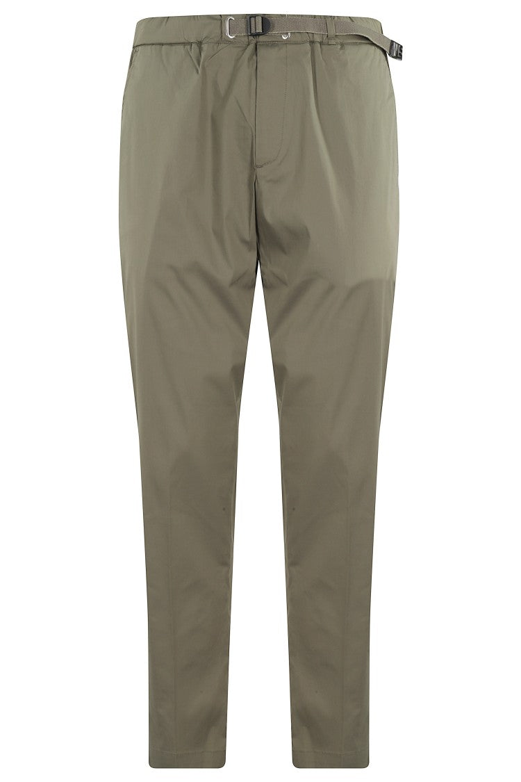 White Sand Lightweight Streamlined Trousers With Elastic Waistband