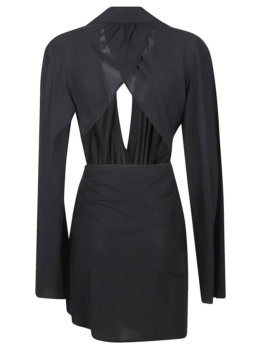 Amazuin Mini Dress With Wrap-Style Front