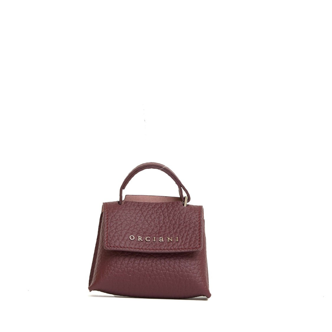Orciani Charms Handbag In Soft Bordeaux Leather