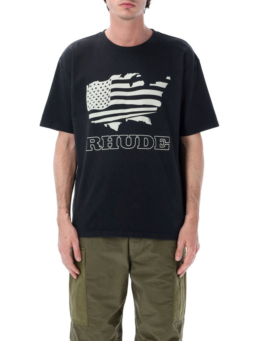 Rhude Banner Tee American Flag T Shirt