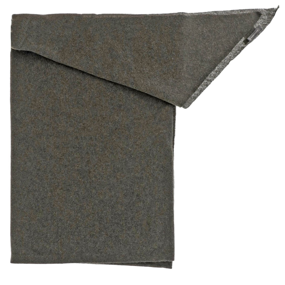 Faliero Sarti Triangular Green Cashmere Scarf With Subtle Texture