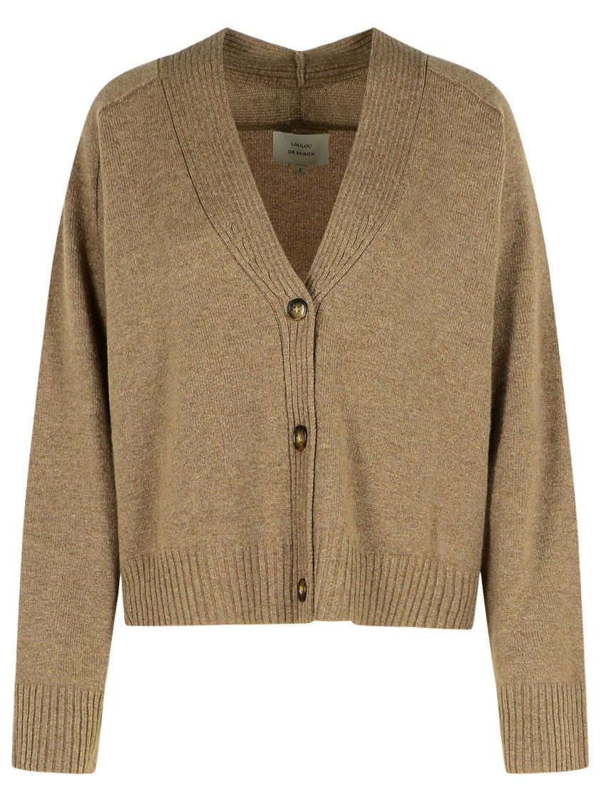 Loulou Studio Cashmere Cardigan Mole Melange