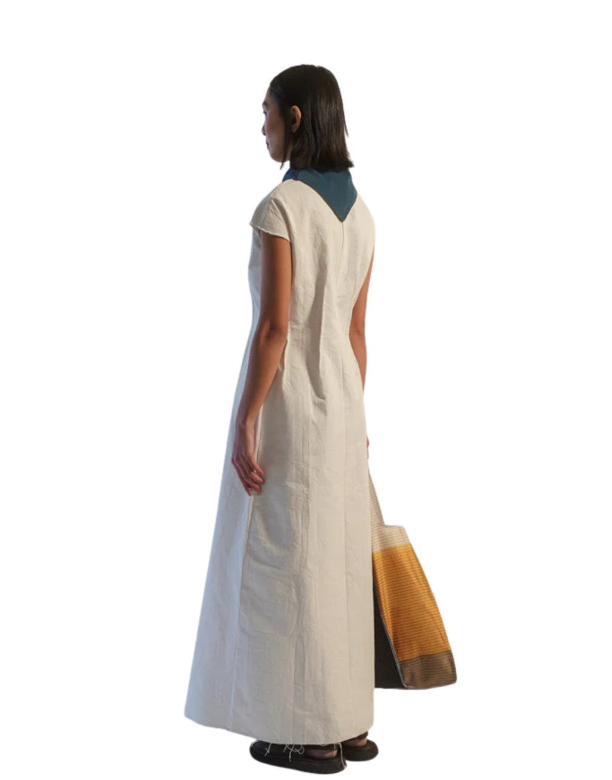 Cape Concept Structured Riso Midi Dress In 100% Japanese Cotton