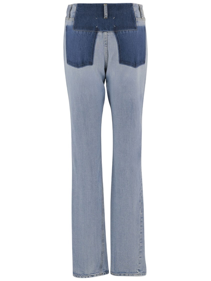 Maison Margiela Light Blue Denim Jeans With Subtle Patchwork Details