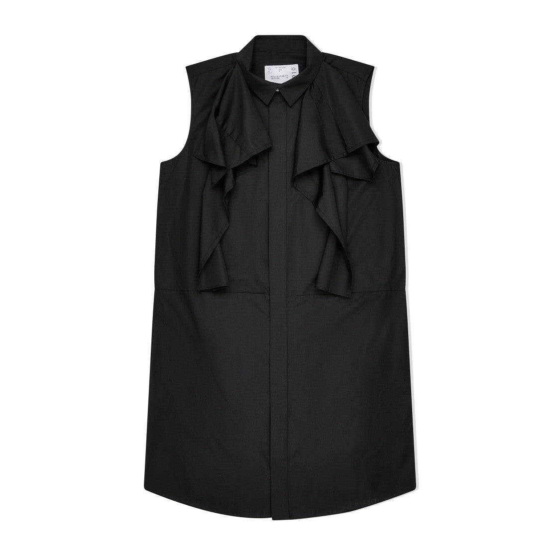 Sacai Sleeveless Black Poplin Dress