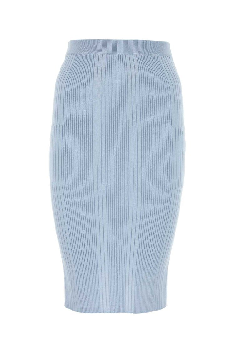 Bottega Veneta Pastel Light-Blue Cotton Skirt