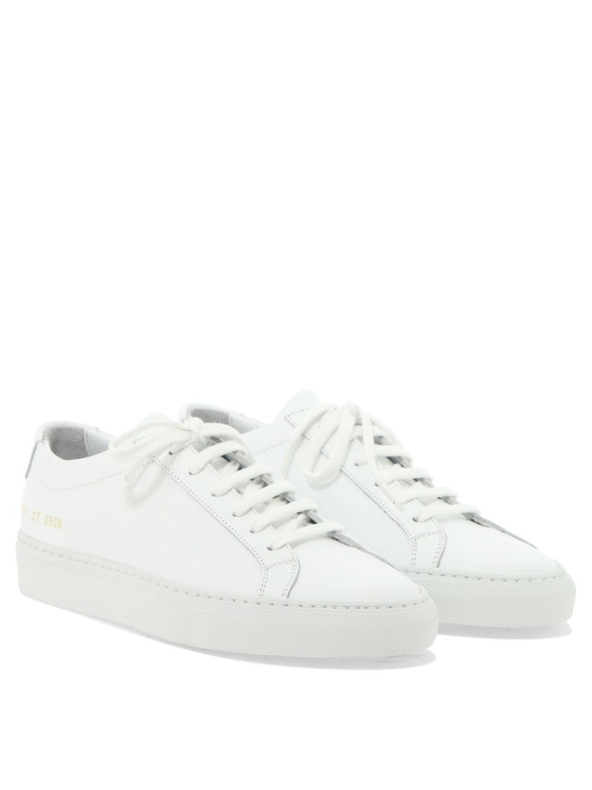 Common Projects White Calf Leather Sneakers With Minimalist Design